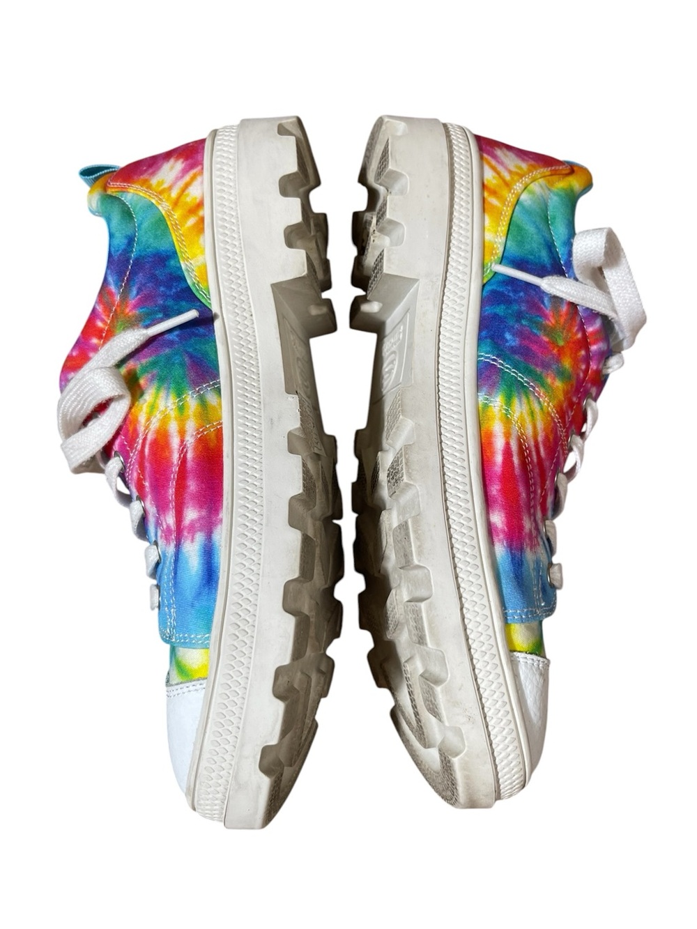 Skechers Tie Dye Lug Sole Sneakers Rainbow Canvas Shoes Size 9.5 - Picture 5 of 9
